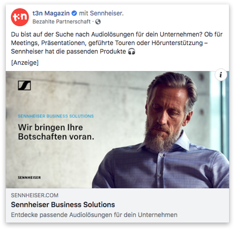 Facebook Branded Content Beispiel
