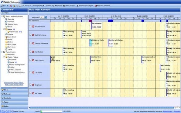 Alles im Blick mit dem Multi-User-Kalender im Zarafa Webaccess.