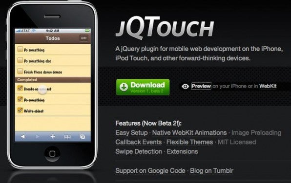 Mit dem noch jungen Framework jQTouch können Entwickler iPhone-WebApps mit Benutzeroberflächen im Apple-Look realisieren. Mit dem noch jungen Framework jQTouch können Entwickler iPhone-WebApps mit Benutzeroberflächen im Apple-Look realisieren.