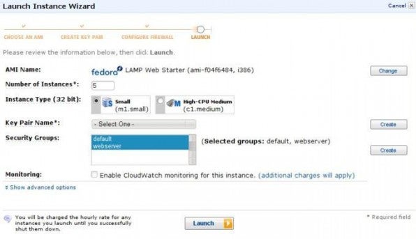 Die AWS-Management-Konsole ermöglicht eine bequeme Verwaltung der Server-Instanzen.