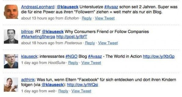 Ein guter Social-Media-Berater interagiert über seinen Twitter-Account mit anderen Twitter-Nutzern.