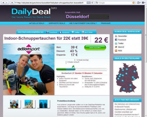 Das Groupon-Konzept ist denkbar simpel: Ein überzeugender Deal pro Stadt für eine Mindestanzahl von Käufern.