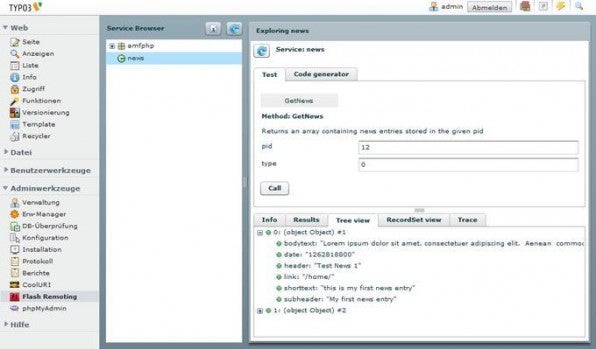 Die Extension „Flash Remoting“ bringt Inhalte aus TYPO3 in Flash-Frontends.