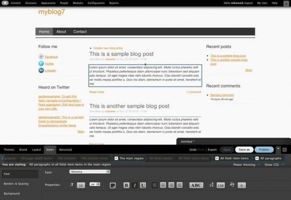 Im Theme-Builder können Nutzer zahlreiche Anpassungen an ihrer Drupal-Website vornehmen.