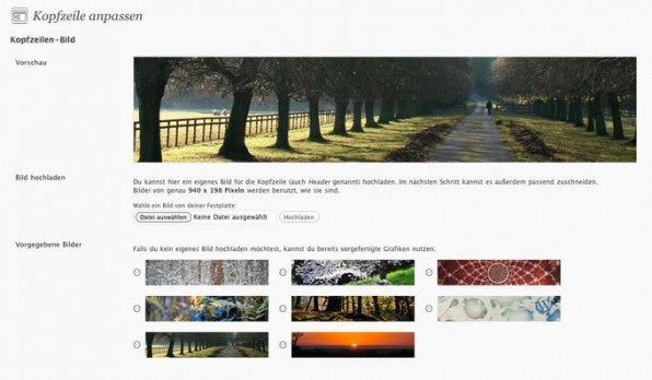 Das neue Default-Theme verfügt über eine veränderte Breite und ermöglicht es Nutzern, ihr eigenes Hintergrundbild einzufügen.
