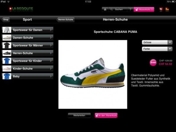 Die<br /> zusätzliche Breite in der Quer-Ansicht wird zur Darstellung<br /> der Navigation verwendet.