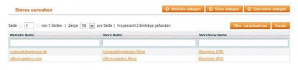 Die einzelnen Shops und Storeviews kann man im<br />  Magento-Backend leicht verwalten.