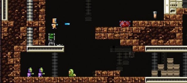 Im Side-Scroller Biolab Disaster geht es im sehenswerten Retro-Look drunter und drüber.