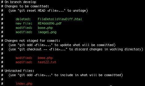 „git status“ informiert über den aktuellen Stand im Working Directory.