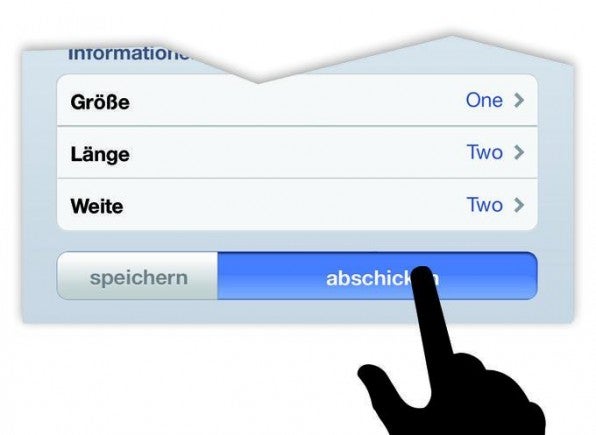 Durch die farbliche Veränderung bei Berührung einer Schaltfläche wird verdeutlicht, dass diese tatsächlich aktiviert wurde.