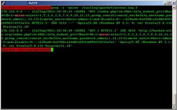 Das Apache-Access-Log gibt Aufschluss über augenutzte SQL-Injection-Lücken.