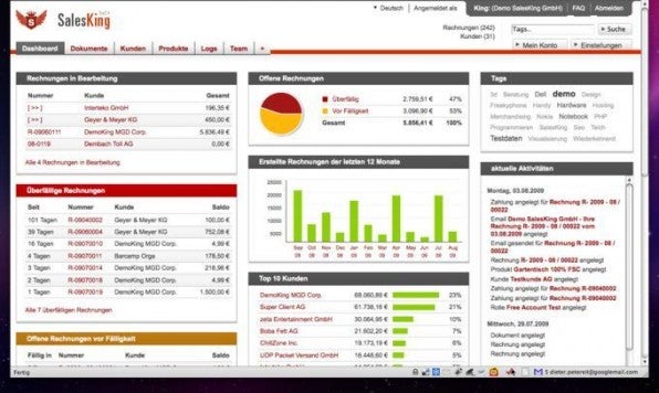 SalesKing ist eine intuitive Onlinefaktura mit großem Funktionsumfang und basiert auf Webstandards.
