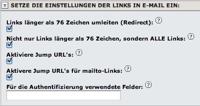 Einstellungen für eine optimale Rückmeldung über den Erfolg des Newsletters.
