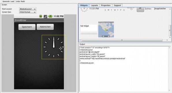 DroidDraw erlaubt es, grafische Android-Anwendungen im Browser zu gestalten und den passenden Java-Code im Anschluss herunterzuladen.