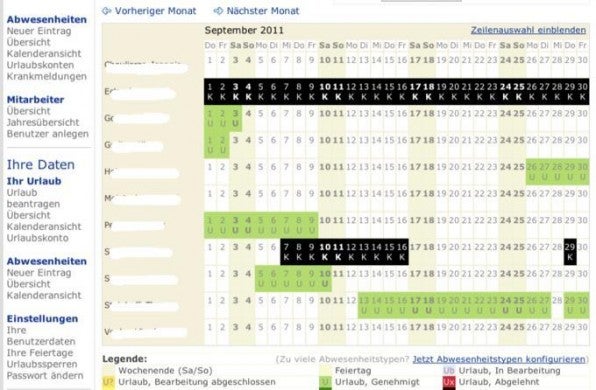 Urlaub-verwalten.de, das Produkt mit dem sehr sprechenden Namen, verwaltet Abwesenheiten aller Art.