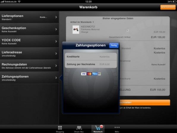 Shoppen und damit auch Bezahlen ist auf dem iPad Normalität geworden.