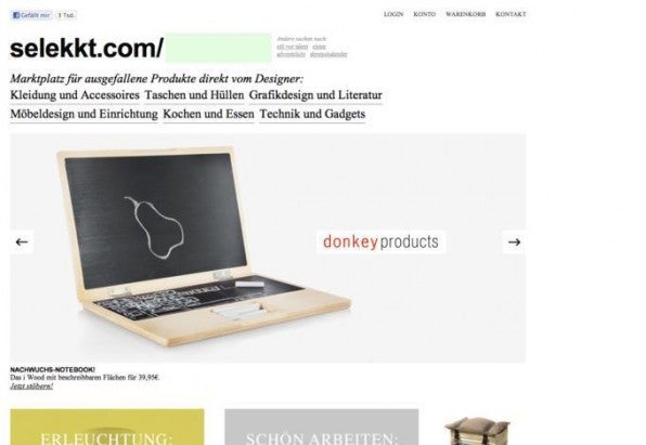 Minimalistische Webdesigns wie bei selekkt.com werden auch 2012 noch angesagt bleiben.