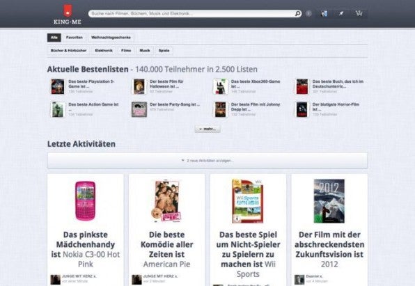 Der Onlineshop King.me nutzt Bewertungen von Nutzern, um in einem Produkt-Stream Inspiration für andere Nutzer zu liefern.