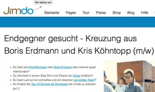 Beispiel Jimdo: In den Stellenausschreibungen werden unter anderem ein „JavaScript Styler“, „Dr. DevOps“ oder ein „Endgegner“ gesucht. Beispiel Jimdo: In den Stellenausschreibungen werden unter anderem ein „JavaScript Styler“, „Dr. DevOps“ oder ein „Endgegner“ gesucht.