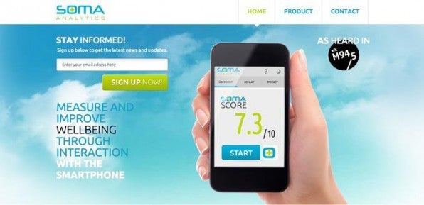 Die aus Deutschland stammende App Soma Analytics misst anhand zahlreicher Daten wie Stimmhöhe bei Telefonaten das Stresspotenzial seiner Nutzer und schlägt Verbesserungsmöglichkeiten vor.