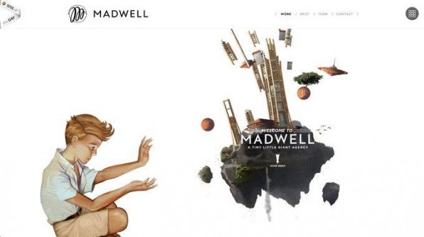 Parallax Scrolling sichert aufwändige Effekte, wie hier bei der Agentur Madwell (www.madwell.com). Es sollte jedoch nicht vom Inhalt ablenken.