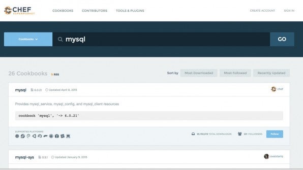 Im „Chef Supermarket“ finden Chef-User unzählige Konfigurationsdateien, „Cookbooks“ genannt, mit denen sie zum Beispiel einen MySQL-Server automatisch installieren und konfigurieren können.