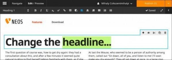 Redakteure können in Neos ihren Content bequem im Frontend bearbeiten. Redakteure können in Neos ihren Content bequem im Frontend bearbeiten.