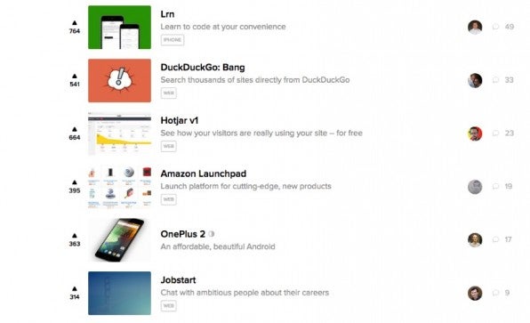 Prinzip Product Hunt: Wer die meisten „Upvotes“ erhält, steht mit seiner Geschäftsidee ganz oben im Tagesranking. Den oberen Plätzen ist die Aufmerksamkeit der Tech-Branche gewiss.