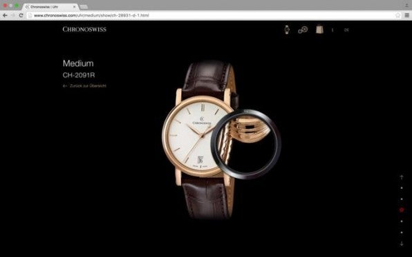 „Aus Liebe zum Detail“ lautet das Credo von Chronoswiss – geradezu wortwörtlich umgesetzt in dem Feature „Uhrmacherlupe“.