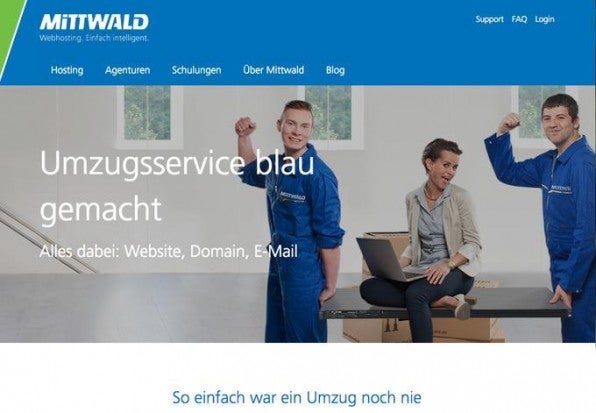 Bequem: Der Hoster Mittwald übenimmt mit seinem Umzugsservice Plus den kompletten Umzug von Website, Domain und E-Mail-Konten.