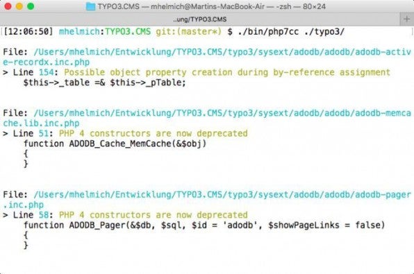 Beim Wechsel auf PHP 7 hilft das Kommandozeilenwerkzeug php7cc, das ein existierendes Projekt nach nicht mehr unterstützten Sprach-Konstrukten durchsucht. Beim Wechsel auf PHP 7 hilft das Kommandozeilenwerkzeug php7cc, das ein existierendes Projekt nach nicht mehr unterstützten Sprach-Konstrukten durchsucht.