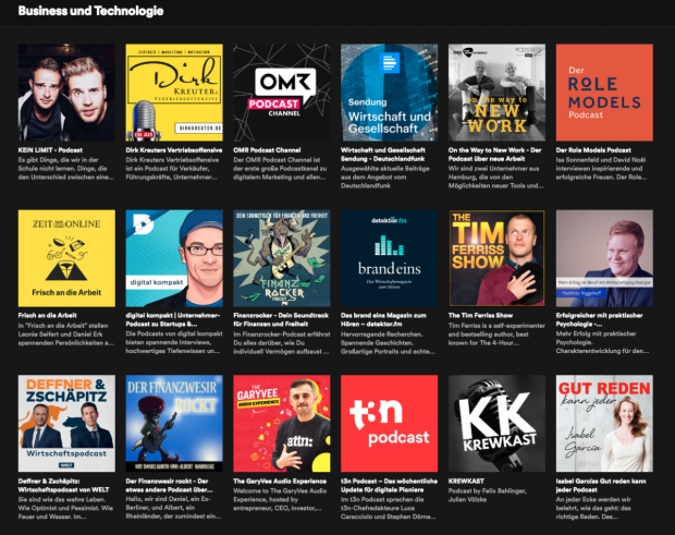 Spotify erweitert stetig sein Podcastangebot und bietet seit einiger Zeit die Möglichkeit, seinen Podcast per RSS auf die Plattform zu bringen. (Screenshot: Spotify)