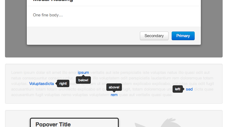 Bootstrap: Popovers, Lightboxes, Tooltips