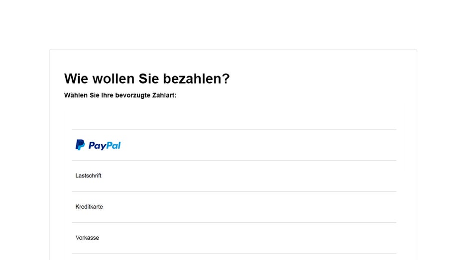 Screenshot: Paypal
