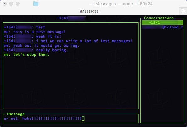Nie wieder den Terminal verlassen um iMessage-Nachrichten zu versenden. (Screenshot: GitHub)