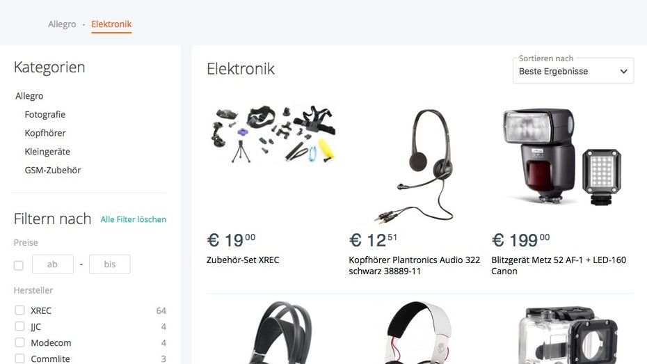 (Screenshot: Allegro.de)