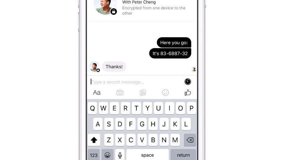 Facebook Messenger: Secret Conversations auf einem iPhone. (Bild: Facebook)