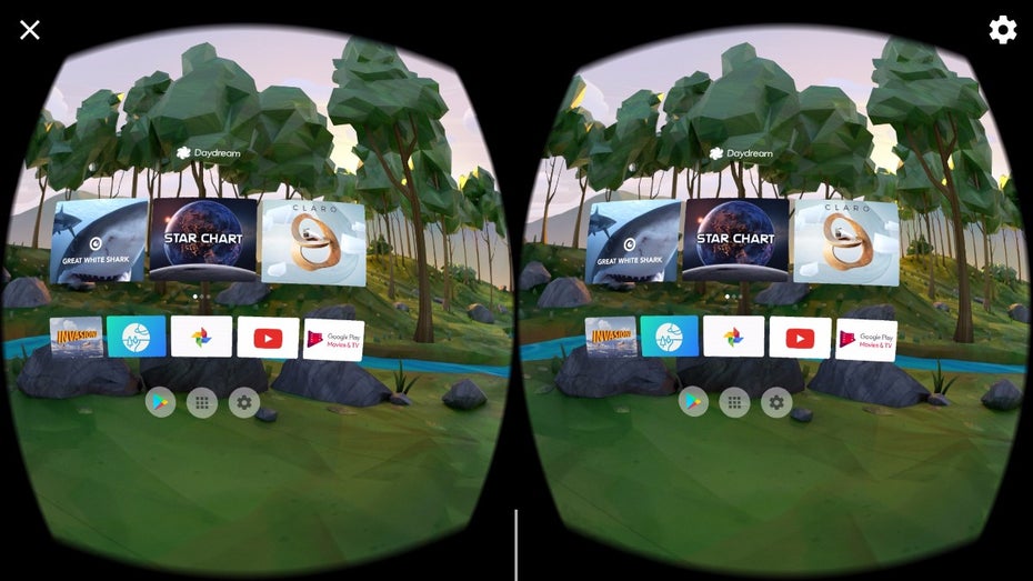 So sieht das Daydream-Menü ohne Brille aus. (Bild: t3n) 