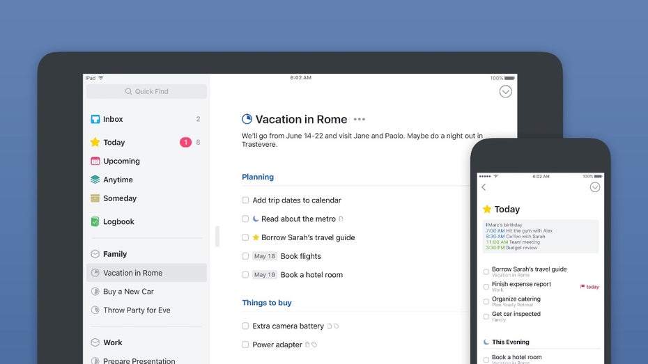 Die neue Things-Version bringt auf iOS mit dem neuen Design den sogenannten „Magic-Plus“-Button, der Aufgaben oder Zwischenüberschriften anlegen kann. (Bild: Cultured Code)