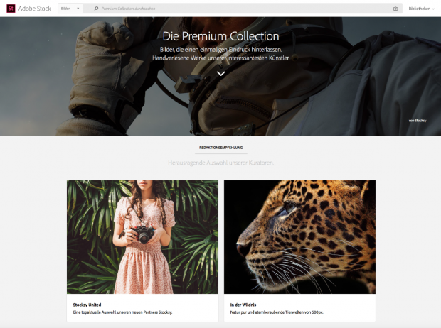 Mit Stocksy will Adobe für mehr hochwertige Bilder in seinem Stockfoto-Dienst sorgen. (Screenshot: Adobe Stock)