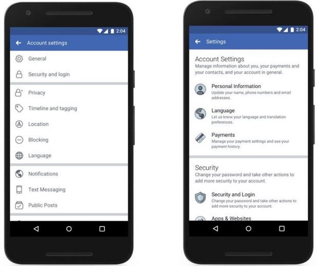 Links alt, rechts neu: die Privatsphäre-Tools für Facebook. (Screenshot: Facebook/t3n.de)