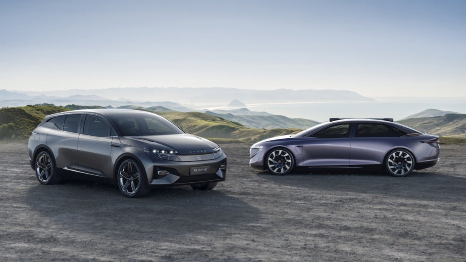 Von zwei geplanten Modellen blieb nur eines übrig: das Premium-SUV M-Byte links. (Foto: Byton) Foxconn und Byton verabreden Partnerschaft für Elektro-SUV M-Byte