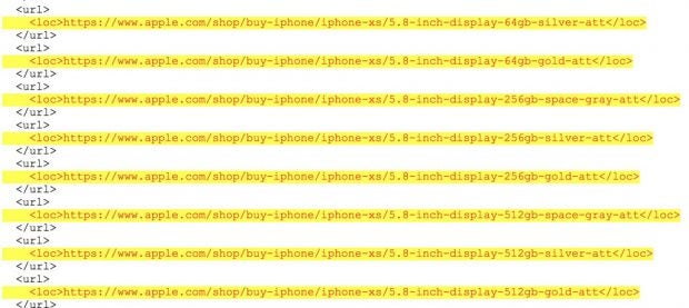 Die neuen iPhones werden mit mindestens drei Speicheroptionen angeboten. (Screenshot: 9to5Mac)