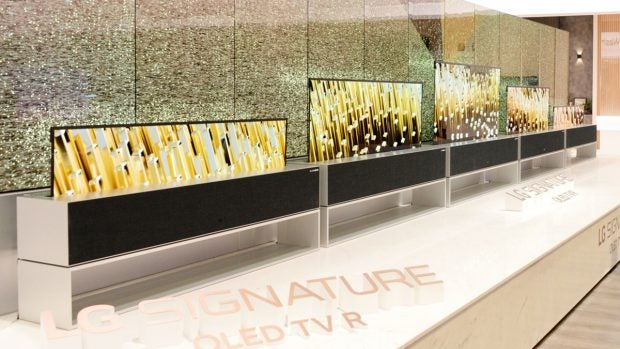 Aufrollbarer Fernseher von LG. (Foto: LG)