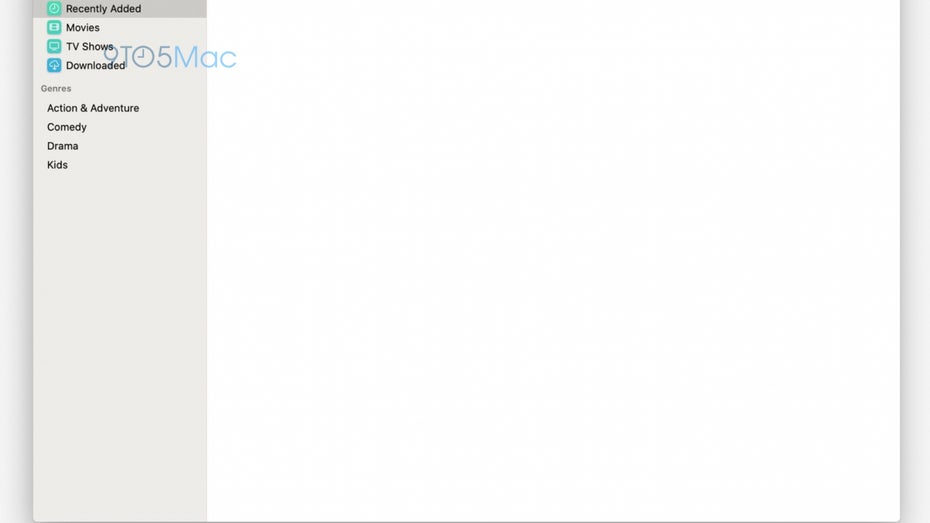macOS 10.15 – Screenshot der neuen TV-App. (Bild: 9to5Mac)