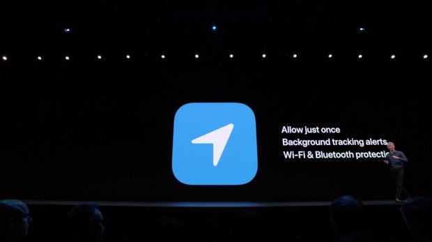 iOS-13-Location-Tracking. (Screenshot: Apple/t3n)