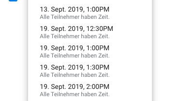 Habt ihr mehrere Personen als Gäste zu einem Termin hinzugefügt, sucht Google Kalender unter „Zeitvorschläge“ Zeiträume heraus, zu denen alle Gäste laut ihren Kalendern unverplant sind. (Screenshot: t3n)