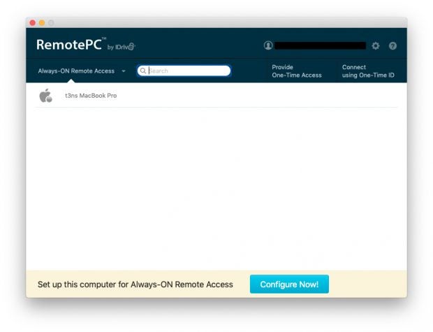 RemotePC-Verbindungsfenster.