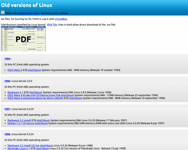 Old Linux. (Screenshot: t3n.de)