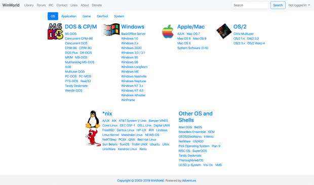 WinWorld. (Screenshot: t3n.de)